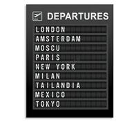 Classic Airport Departure Board Poster Split Flap Display