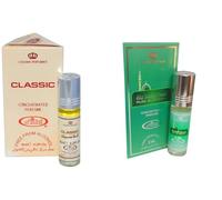 Classic & Al Madinah Lot de 2 flacons d'huile de parfum concentrée, longue durée, pour hommes et femmes, sans alcool, 6 ml chacun