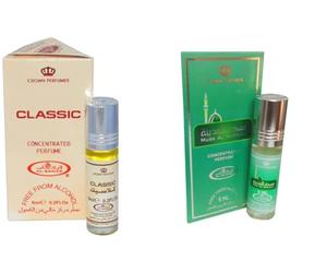 Classic & Al Madinah Lot de 2 flacons d'huile de parfum concentrée, longue durée, pour hommes et femmes, sans alcool, 6 ml chacun