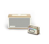 Classic Aura - L'enceinte Bluetooth portable d'ambiance, Blanc coton/chêne