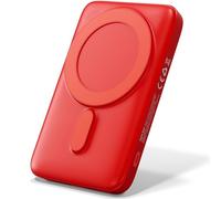 Classic Batterie Externe 10 000 mAh Rouge - Batterie avec Charge Rapide 22,5 W avec PD 20W, Charge sans Fil 15W, entrée/Sortie USB-C, USB-A, entrée Lightning et Fonction magnétique