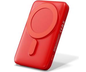 Classic Batterie Externe 10 000 mAh Rouge - Batterie avec Charge Rapide 22,5 W avec PD 20W, Charge sans Fil 15W, entrée/Sortie USB-C, USB-A, entrée Lightning et Fonction magnétique
