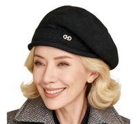 Classic Beanie Hat: Ce Chapeau de béret Noir Intemporel ajoute Une Touche de Sophistication à Toute Tenue, ce Qui Le Rend Parfait pour Les Dames âgées Qui apprécient la Mode Classique