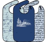 Classic Bib Designs Bavoir pour adulte - unisexe - pour manger - avec ramasse - miettes - réutilisable - lavable