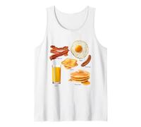 Classic Breakfast Foods Bacon Eggs Pancakes Retro Débardeur