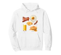 Classic Breakfast Foods Bacon Eggs Pancakes Retro Sweat à Capuche