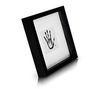 Classic by Casa Chic - Cadre Boîte 3D en Bois Massif 23 x 23 cm avec Passe-partout pour photo de 10 x 10 cm inclus, Peut Contenir Des Objets de 2,5 cm d'épaisseur - Verre trempé - Noir