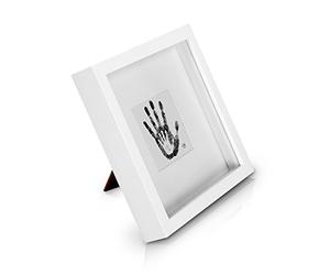 Classic by Casa Chic - Cadre Boîte 3D en Bois Massif 23 x 23 cm avec Passe-Partout pour Photo de 10 x 10 cm Inclus, Peut Contenir des Objets de 2,5 cm d'épaisseur - Verre trempé - Blanc