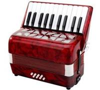 Classic Cantabile Accordéon concertina enfants débutants 8 basses 22 touches poche sangles rouge