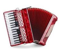 Accordéon Classic Cantabile 72 Basses "Secondo V" - Accordéon à touches - 3 voix - 34 touches aiguës - avec sangles & housse sac à dos - Rouge