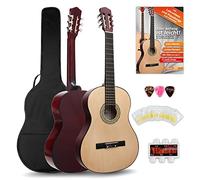 Classic Cantabile AS-851 4/4 Guitare Classique Concert Set Débutant Complet (Guitare Classique, Housse Gigbag, Cordes Nylon, Livre/École, 3 Médiators et Sifflet Accordeur)