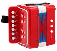 Classic Cantabile Bambino Accordéon Enfant, rouge, 2 basses, Valve d'air | Adapté dès 3 ans, 7 notes (C-E-G-C-E-G-H), 2 sangles de maintien, Dimensions (L x H x P): 180 x 175 x 100 mm, Poids: 0, 7 kg