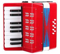 Classic Cantabile Bambino Accordéon Enfant, Rouge, 8 Basses, 17 Notes | Adapté dès 3 ans, Valve d’air, Sangle de maintien, 2 bretelles, Dimensions (L x H x P): 235 x 230 x 110 mm, Poids: 1, 2 kg