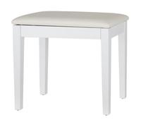 Classic Cantabile Banc de piano avec compartiment de rangement modèle S blanc mat