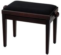 Classic Cantabile Banc de piano bois de rose mat (hauteur réglable de 47-56cm, mécanisme à vis, assise 55 x 32cm, revêtement velours noir, stable)