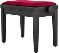 Classic Cantabile Banc Piano Mod A, Velours Rouge, Noir Mat, Bois Massif | Velours Rouge, Cadre Noir Mat, Réglable En Hauteur 48 - 58 cm, Bois Massif, Mécanisme À Double Croix