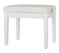 Banquette de Piano Banc Tabouret en Bois et Similicuir Réglable Blanc Mat