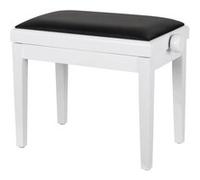 Classic Cantabile Banquette pour piano modèle A Blanc Brillant avec rembourrage noir