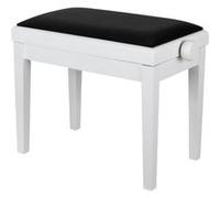 Classic Cantabile Banquette pour piano modèle A Blanc Mat avec rembourrage noir