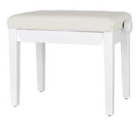 Banquette de Piano Banc Tabouret en Bois et Similicuir Réglable Blanc Brillant