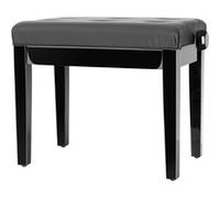 Banquette de Piano Banc Tabouret en Bois et Similicuir Réglable Noir Brillant