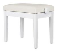 Banquette Piano Clavier Tabouret Banc Reglable Croise Similicuir Blanc Brillant