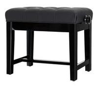Banc Banquette Piano Similicuir Tabouret Réglable en Hauteur Bois Noir Brillant