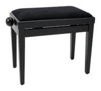 Classic Cantabile Banc de Piano Noir Mat - Hauteur réglable de 47 à 56cm - Tabouret avec mécanisme à vis - Banquette Surface d'assise 55 x 32cm - Siège avec revêtement en Velours, Stable