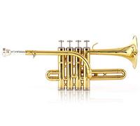 Classic Cantabile Brass PT-196 Piccolo Trompette en Sib - Forme Longue - Perce : 11,7 mm - Pavillon : 100 mm - Laiton, verni - Inclus embouchure et étui