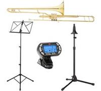 Classic Cantabile Brass Trombone Pistons Lot incl. Metronome, Pupitres à Notes, Stand Trombones G