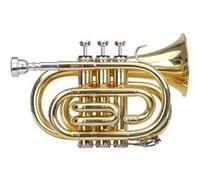 Classic Cantabile Brass TT-400 Trompette De Poche (Laiton, Pavillon Diamètre : 93 mm, Perce : 11,8 mm, Accord : Sib, incl. Étui léger, Embouchure, Chiffon, Gants) Vernis Clair