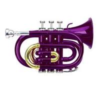 Classic Cantabile Brass TT-400 Trompette de Poche Sib violet, Perce: 11 | Matériau: laiton, Diamètre du pavillon: 93 mm, 8 mm, Accord: Sib, Couleur: laqué violet, Laquée violet, Pavillon: 93 mm, Étui