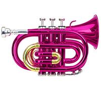 Classic Cantabile Brass TT-400 Trompette de Poche en Sib (laiton, pavillon diamètre : 93 mm, perce : 11,8 mm, accord : Sib, incl. étui léger, embouchure, chiffon de nettoyage, gants) rose