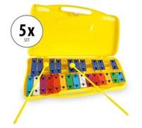 Pack de 5pcs Xylophone Glockenspiel 25 Notes Carillon Chromatique Etui Maillets