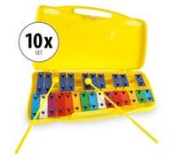 Pack de 10pcs Xylophone Glockenspiel 25 Notes Carillon Chromatique Etui Maillets