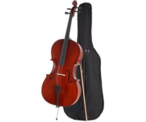 Classic Cantabile CP-100 Violoncelle 4/4 Ensemble (Table : Épicéa, Fond : Érable, Chevilles : Palissandre, pique réglable en hauteur, laqué brillant, in rchet et housse)