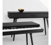 Classic Cantabile DP-730 SM Piano Numérique - 88 Touches avec Mécanique à Marteaux, Clavier Escamotable, 3 Pédales, MIDI In/Out, USB to Host, Haut-parleurs, Placage En Bois Véritable - Noir Mat
