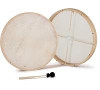 Classic Cantabile FD-24 Frame Drum, accordable, Peau Naturelle, frêne, 24" | Diamètre 62 cm, cadre en frêne de 12 mm, croix en cuir, maillet et llen inclus