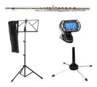 Classic Cantabile FL-100 flûte traversière set avec pupitre, accordeur et support de pose
