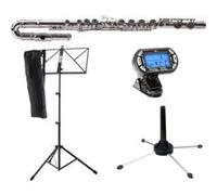 Flûte Traversiere 16 Trous Embout Courbe Débutant Set Etui Accordeur Pupitre