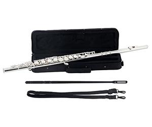 Classic Cantabile FL-200 flûte traversière en maillechort | Entièrement fabriquée en maillechort (tête, corps & mécanique), Clés fermées, Mécanique E fluide, Sol avancé, Accord: do