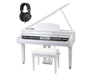 Classic Cantabile GP-500 Piano à Queue Numérique Blanc Brillant SET in anquette + Casques