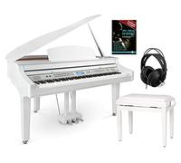 Classic Cantabile GP-A 810 Piano Numérique Ensemble (88 touches avec mécanique à marteaux, capteurs triples, 1200 sons, Bluetooth, incl. banc, casque, méthode de piano) blanc laqué