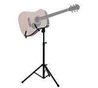 Classic Cantabile GS-100 Support De Jeu Pour Guitare Scénique (Support guitare pour concerts avec deux guitares, hauteur réglable, repose-guitare incurvé) noir