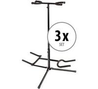 3x Support Guitare Double pour 2 Guitares Bajo Electrique Acoustique Ajustable