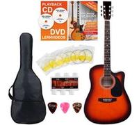 Classic Cantabile guitare acoustique folk avec micro pick-up, pack démarrage à 5 pièces sunburst G