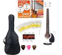 Classic Cantabile guitare acoustique folk set démarrage incl. kit d'accessoires à 4 pièces, blanche G