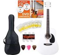 Classic Cantabile guitare acoustique folk set démarrage incl. kit d'accessoires à 5 pièces, blanche G