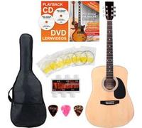 Classic Cantabile guitare acoustique folk set démarrage incl. kit d'accessoires à 5 pièces, naturel G