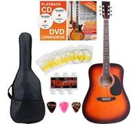Classic Cantabile guitare acoustique folk set démarrage incl. kit d'accessoires à 5 pièces, sunburst G